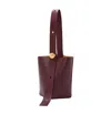Loewe Medium Pebble Bucket Bag In Mellow Calfskin In Red