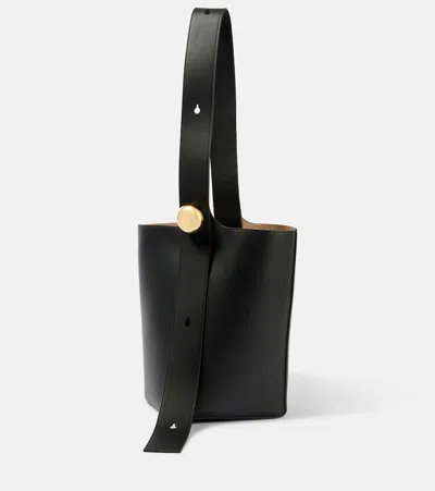 LOEWE PEBBLE MEDIUM LEATHER BUCKET BAG