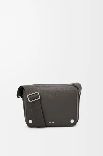 Loewe Medium Pebble Messenger Bag In Supple Grained Leather Skin For Man In Gray