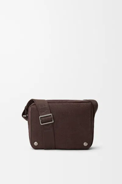 Loewe Medium Pebble Messenger Bag In Grained Nubuck For Man In Brown
