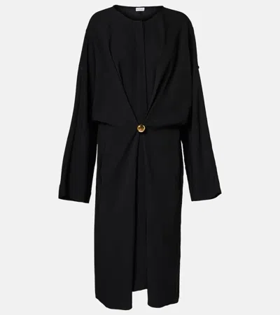 Loewe Pebble Long-sleeve Midi Dress In Black