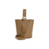 Loewe Mini Pebbled Leather Bucket Bag In Brown