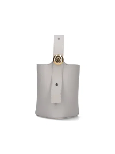 Loewe "pebble" Mini Bucket Bag In Gray