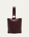Loewe Pebble Mini Bucket Bag In Smooth Leather In Burgundy