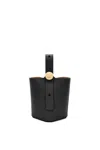 Loewe Womens Black Pebble Mini Leather Bucket Bag In Black