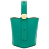 Loewe Pebble Mini Buckle Bag- Emerald Green In Green