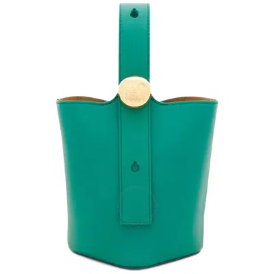 Loewe Pebble Mini Buckle Bag- Emerald Green