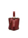 Loewe Red Calfskin Pebble Bucket Small Bag Women