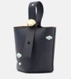 Loewe Mini Pebble Leather Bucket Bag In Black