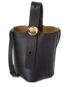 Loewe Pebble Mini Leather Bucket Bag In Black