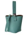 Loewe Pebble Mini Leather Bucket Bag In Blue