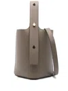 Loewe Mini Pebble Top-handle Leather Bucket Bag In Gray