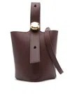 Loewe Pebble Mini Leather Bucket Bag In Red