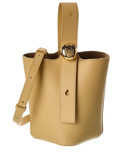 Loewe Pebble Mini Leather Bucket Bag In Brown