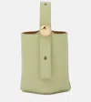 Loewe Mini Pebble Leather Bucket Bag In White