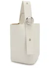 Loewe Pebble Mini Leather Bucket Bag In White