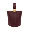 Loewe Mini Pebbled Leather Bucket Bag In Red
