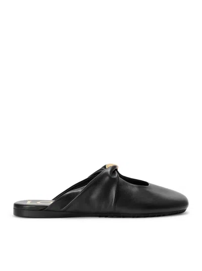 Loewe Pebble Mules In Soft Lamb Nappa Leather In Black