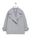 Loewe Pebble Peacoat In Wool In Blue