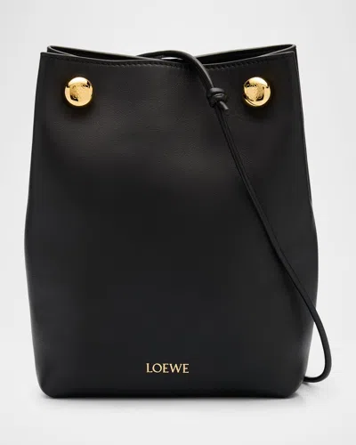Loewe Pebble Pouch Bucket Bag In Calf Leather In 1100 Black