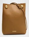Loewe Pebble Pouch Bucket Bag In Calf Leather In 3980 Oak