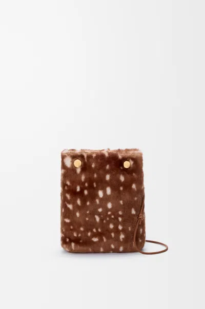 Loewe Pebble Pouch En Peau Lainée Imprimée Pour Femme