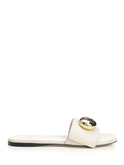 LOEWE PEBBLE SANDALS WHITE