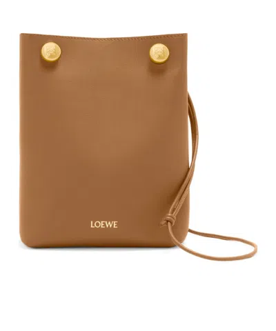 Loewe Pebble Pouch In Smooth Calfskin In Brown