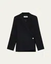 Loewe Black Jacket With Anagram Pebble Button Women In Black