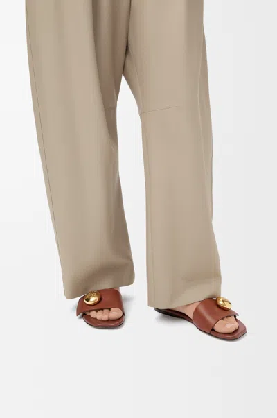 Loewe Pebble Slide In Soft Leather Skin Size:38 For Woman In Blue