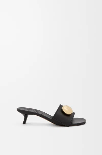 Loewe 450mm Pebble-embellished Leather Sandals In Black