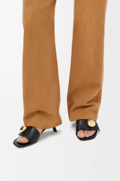 Loewe 450mm Pebble-embellished Leather Sandals In Black