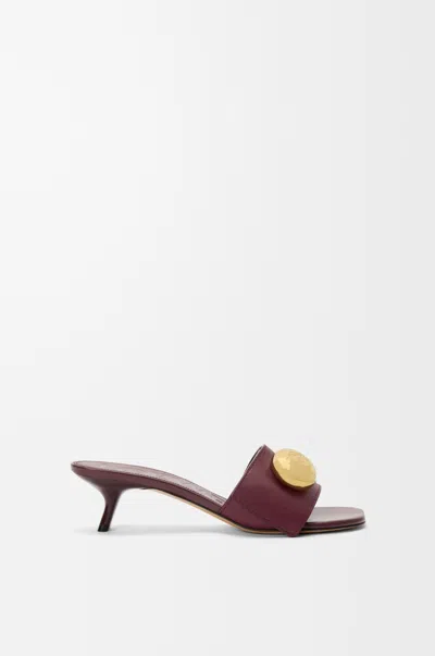 Loewe Bordeaux Calf Leather Slide Pebble In Burgundy