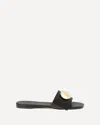 Loewe Leather Open Toe Flat Sole Slippers In Black