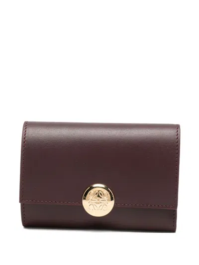 Loewe Pebble Small Leather Wallet In Brown