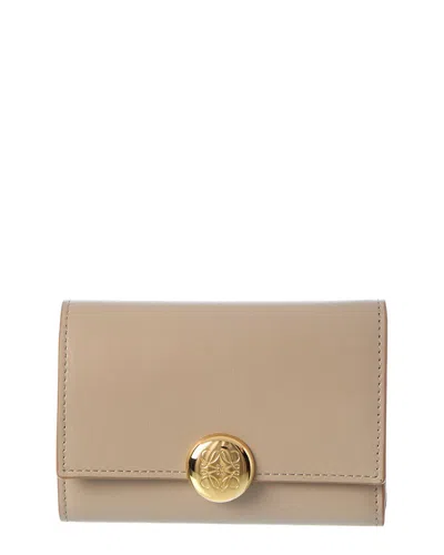 Loewe Pebble Small Vertical Leather Wallet In Beige