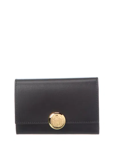 Loewe Pebble Small Vertical Leather Wallet In Black