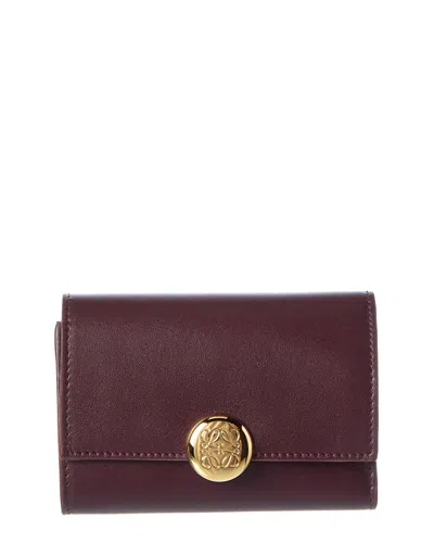 Loewe Pebble Small Vertical Leather Wallet In Purple