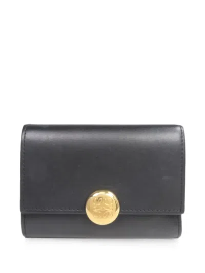 Pre-owned Loewe Pebble Small Vertical Wallet In Black