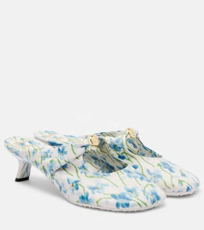 LOEWE PEBBLE SOFT 45 FLORAL LEATHER MULES