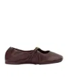 Loewe Pebble Soft Ballerina In Nappa Lambskin In Brown