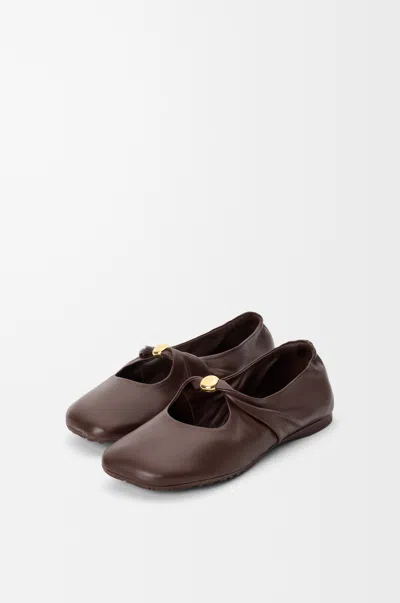 Loewe Pebble Soft Ballerina In Nappa Lambskin Size: 41 For Woman In Brown