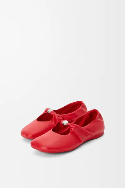 Loewe Pebble Soft Ballerina In Nappa Lambskin Size: 41 For Woman In Red