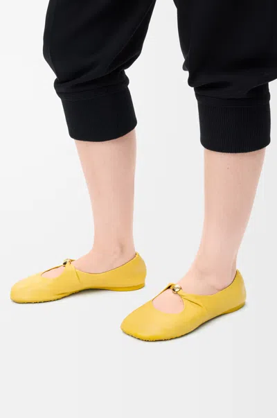 Loewe Pebble Soft Ballerina In Nappa Lambskin Size:41 For Woman In Yellow