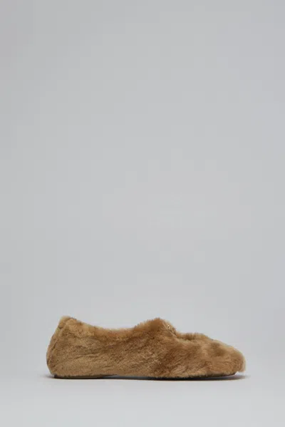 Loewe Pebble Soft Ballerina Shearl In Brown