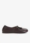 Loewe Pebble Soft Ballerinas In Burgundy