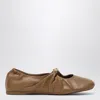 Loewe Pebble Soft Ballerinas In Brown In Sand