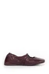 Loewe Burgundy Nappa Leather Pebble Ballerinas In Red