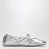 Loewe Pebble Soft Ballet Flats In Laminated Lamb Nappa Leather In Silver