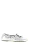Loewe Pebble Soft Ballet Flats In Laminated Lamb Nappa Leather In Silver
